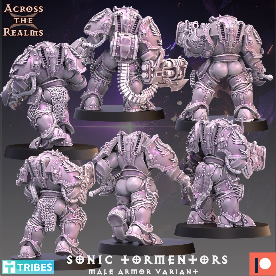 3d Printed Sonic Tormentors in Heavy Armor by EightLegs Miniatures