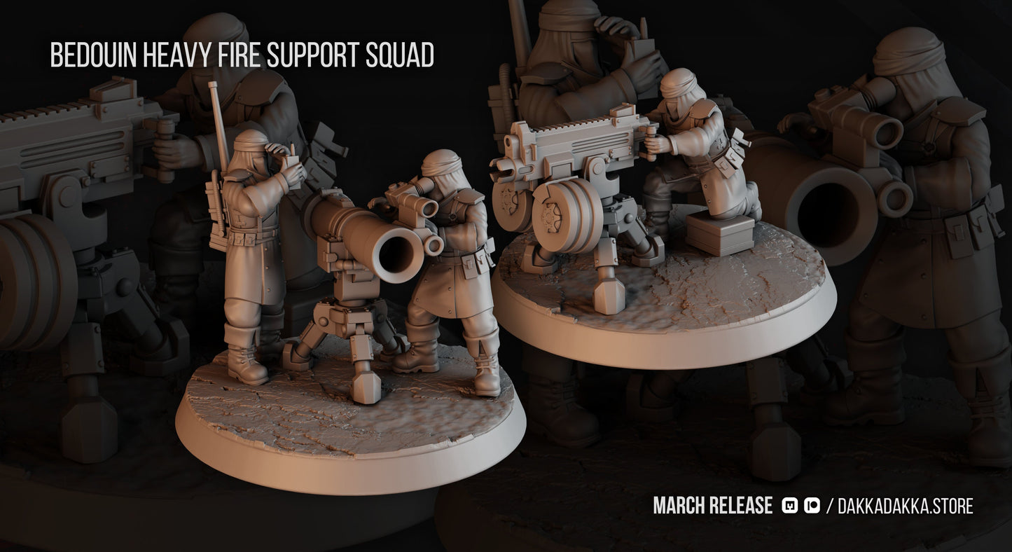 3d Printed Bedouin Heavy Fire Squad by DakkaDakka Miniatures