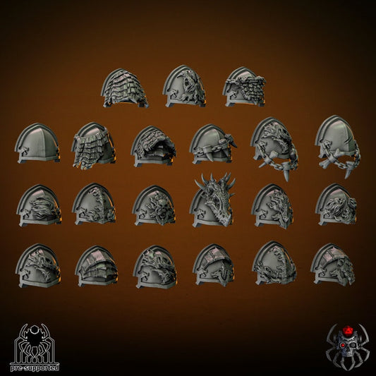 3D Printed Flame Lizards Shoulder Bits x21 by EightLegsMiniatures