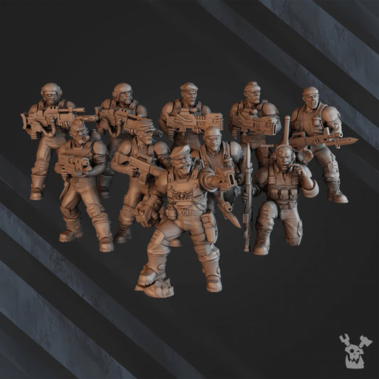 3d Printed Jungle Commando Squad x10 by DakkaDakka Miniatures