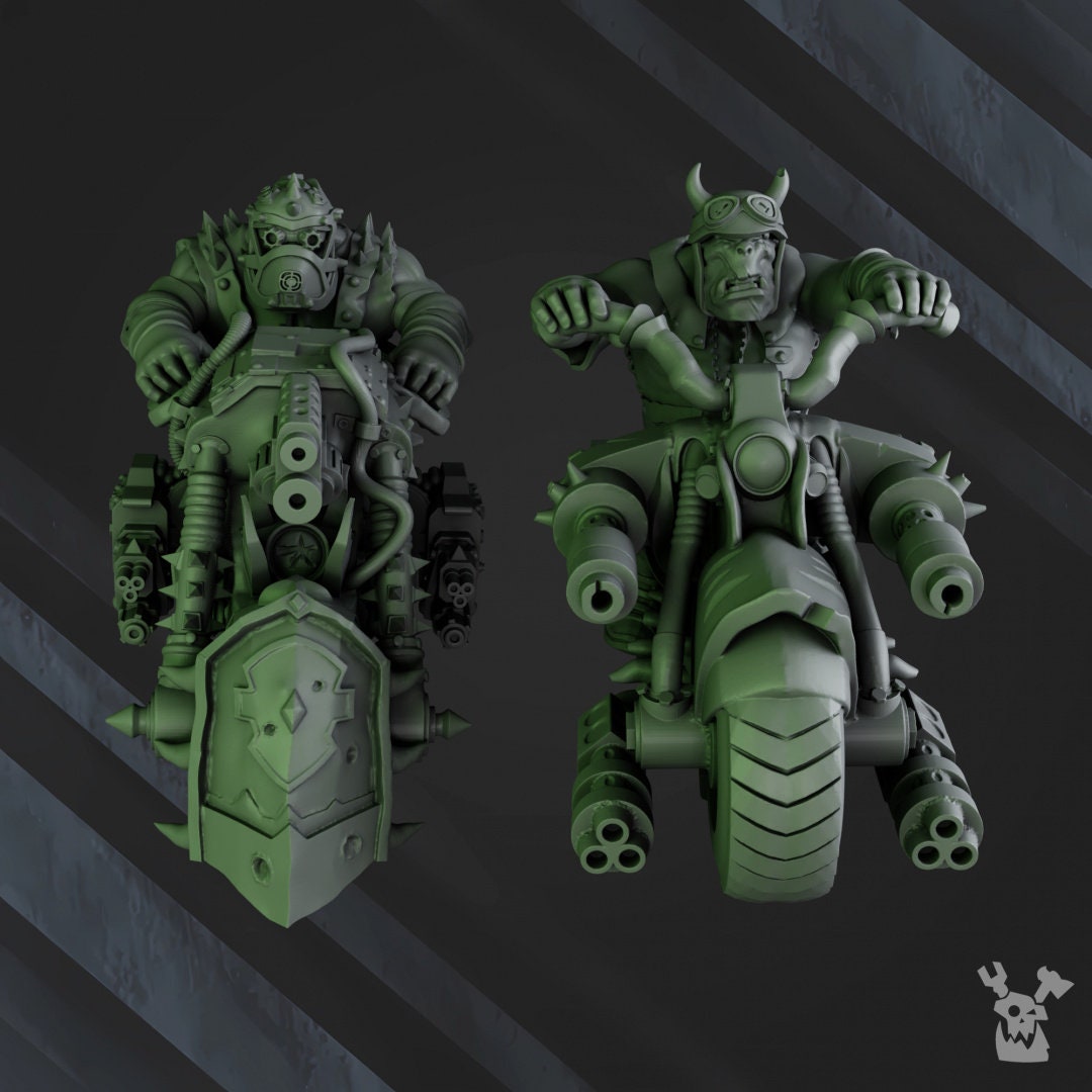 3d Printed Ork Biker Boyz by DakkaDakka Miniatures