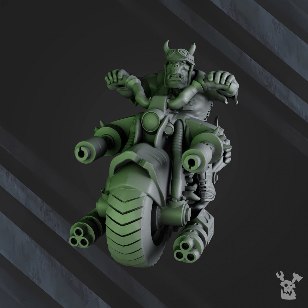 3d Printed Ork Biker Boyz by DakkaDakka Miniatures