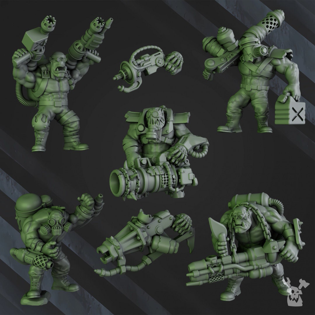 3d Printed Ork Burnerz by DakkaDakka Miniatures