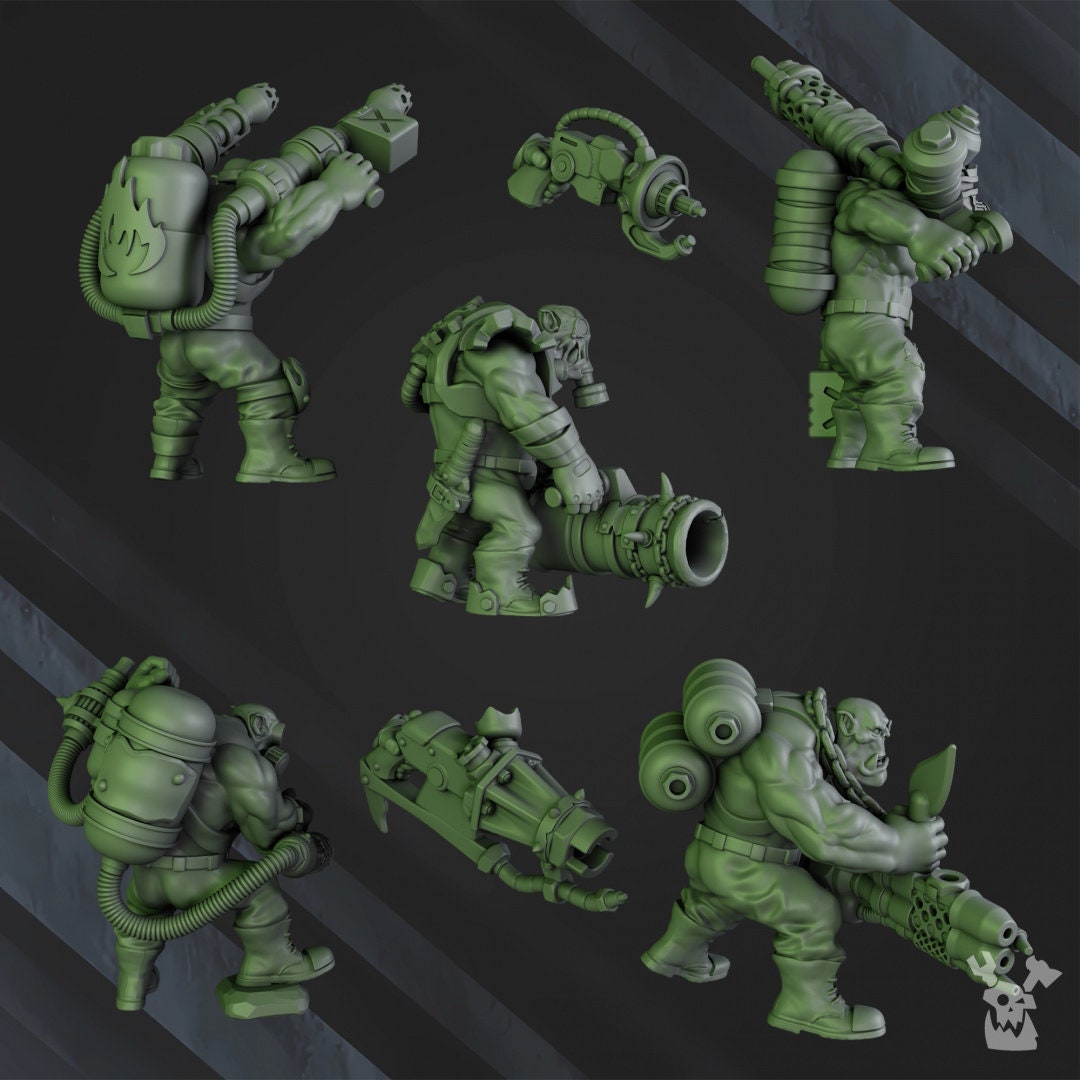 3d Printed Ork Burnerz by DakkaDakka Miniatures