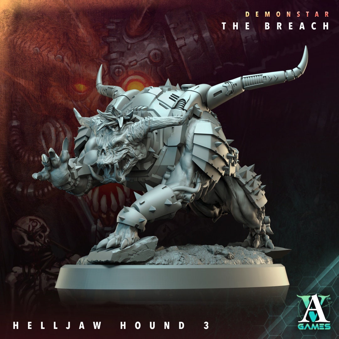 3D Printed Helljaw Hound by Archvillain Games