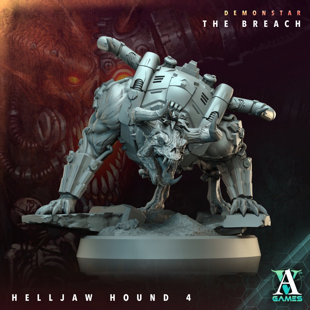 3D Printed Helljaw Hound by Archvillain Games