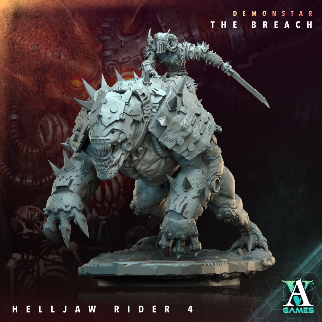 3D Printed Helljaw Rider by Archvillain Games