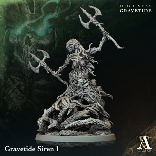 3D Printed Gravetide Siren by Archvillain Games