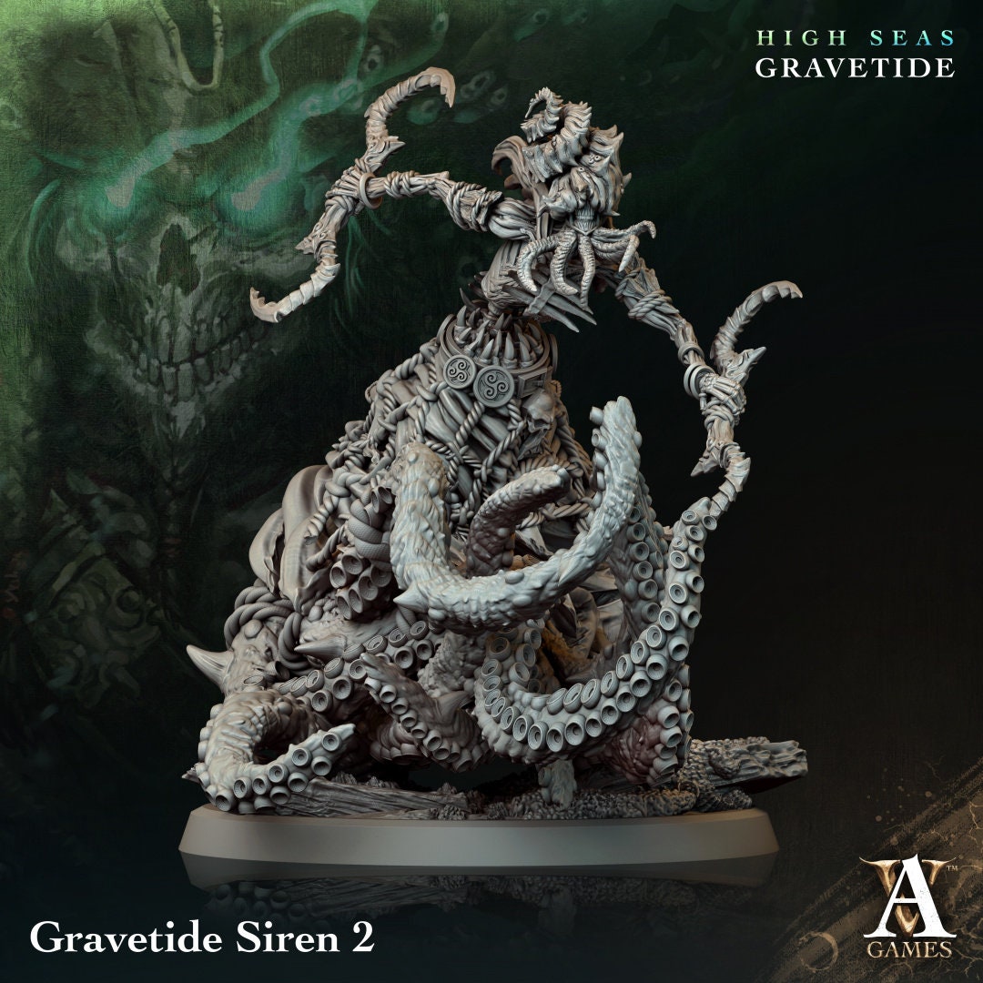 3D Printed Gravetide Siren by Archvillain Games