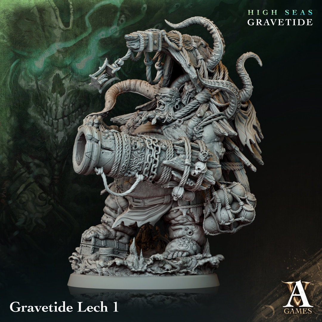 3D Printed Gravetide Lech by Archvillain Games