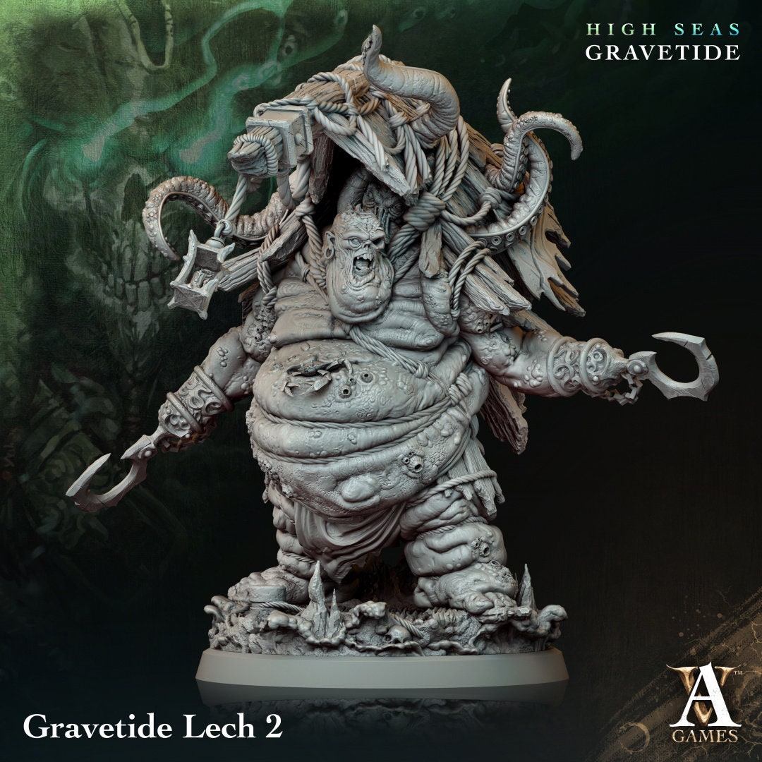 3D Printed Gravetide Lech by Archvillain Games