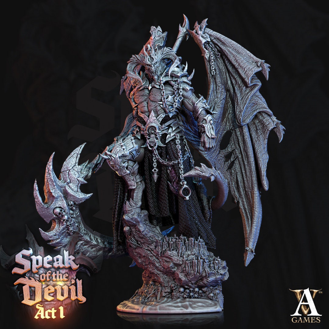 3D Printed Azael the Pit Lord by Archvillain Games