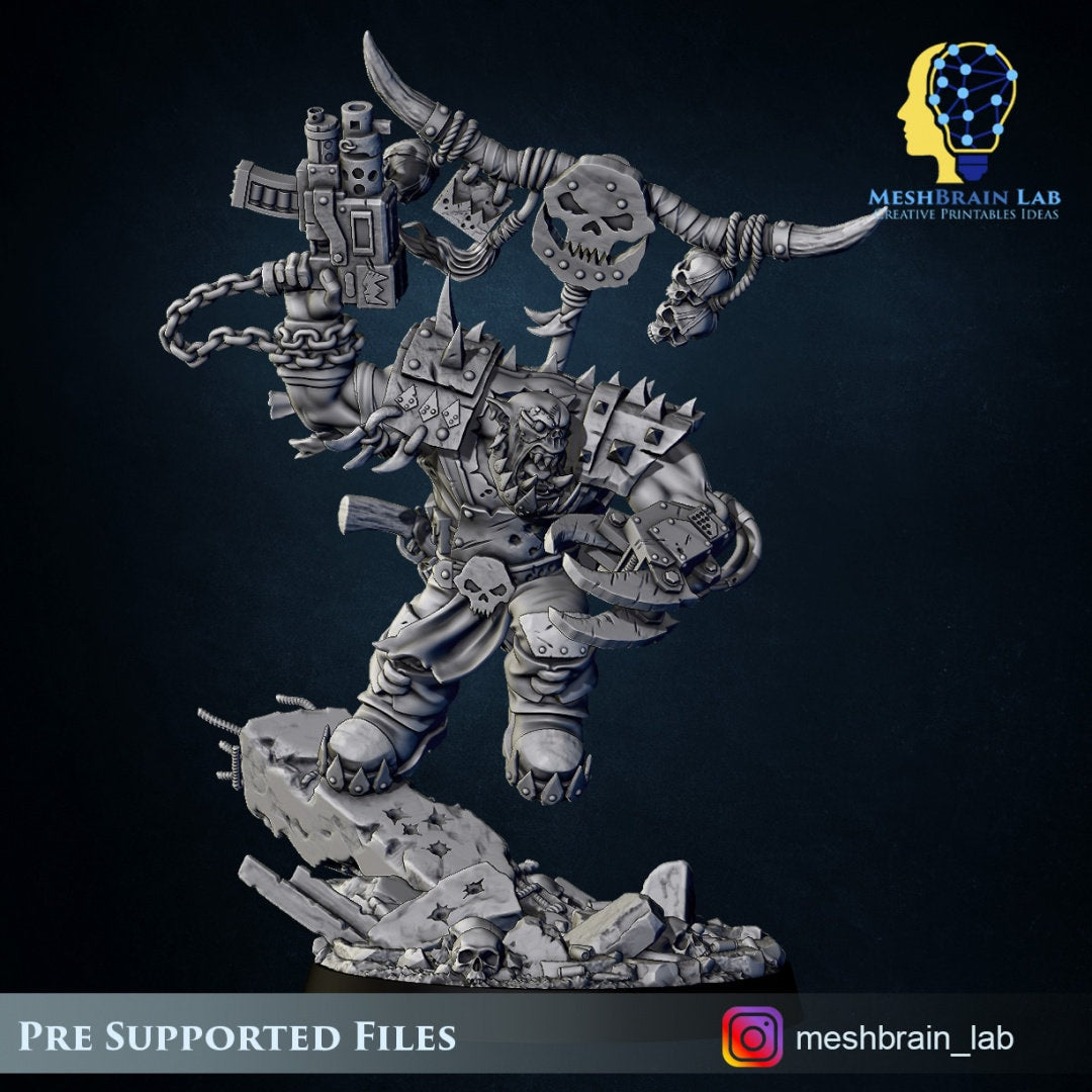 3d Printed Ork Boss Big Klaw by Meshbrain Labs Miniatures