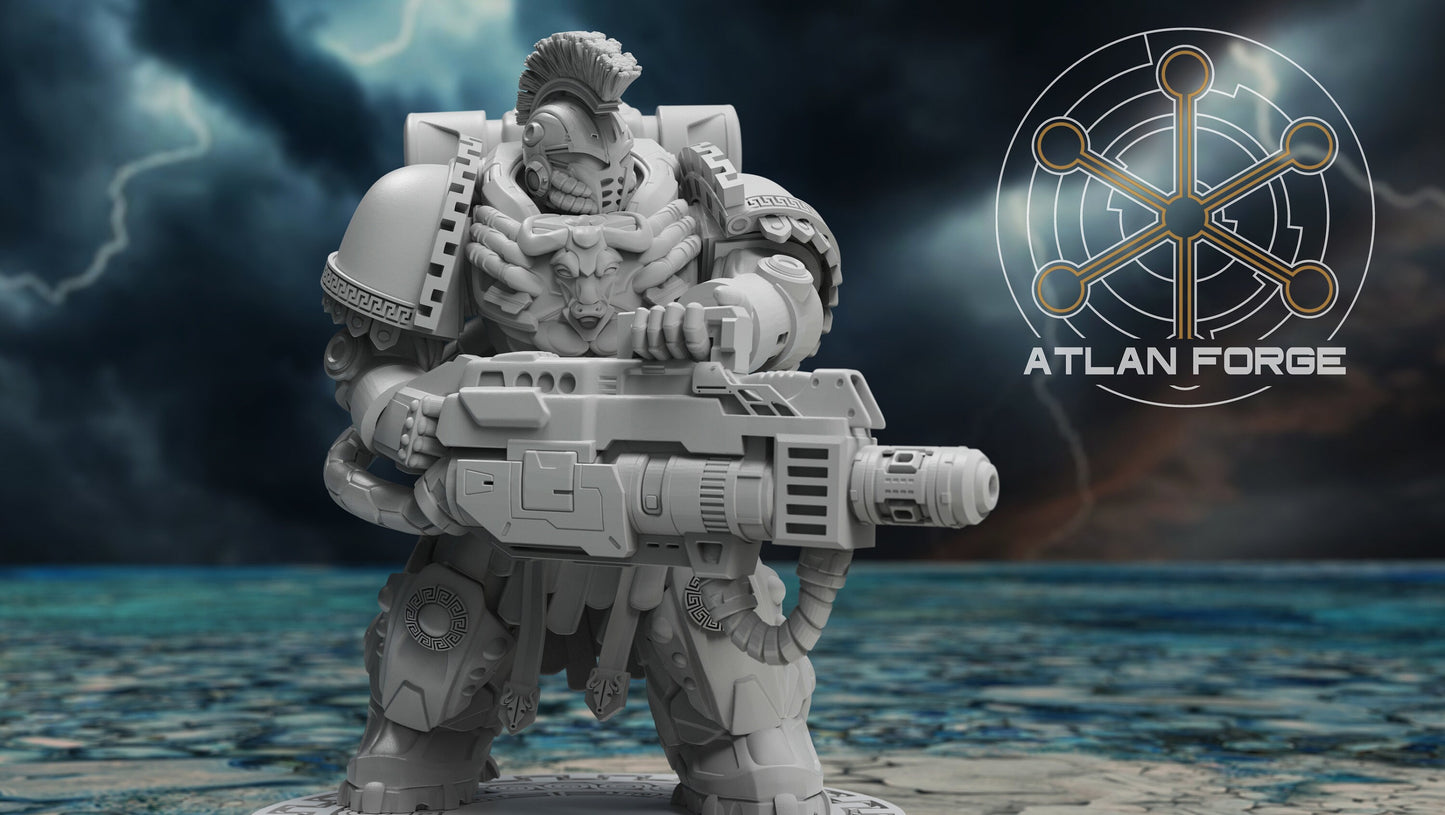 3d Printed Minoan Heavy Aegis x5 by Atlan Forge Miniatures