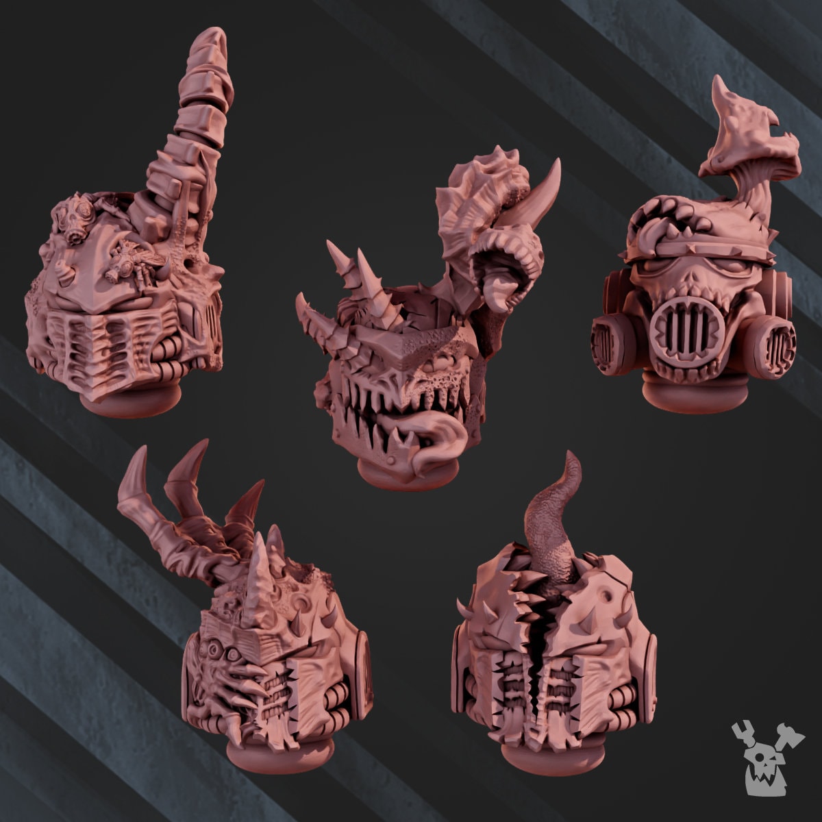 3d Printed Pandemic Helmets x10 by DakkaDakka Miniatures