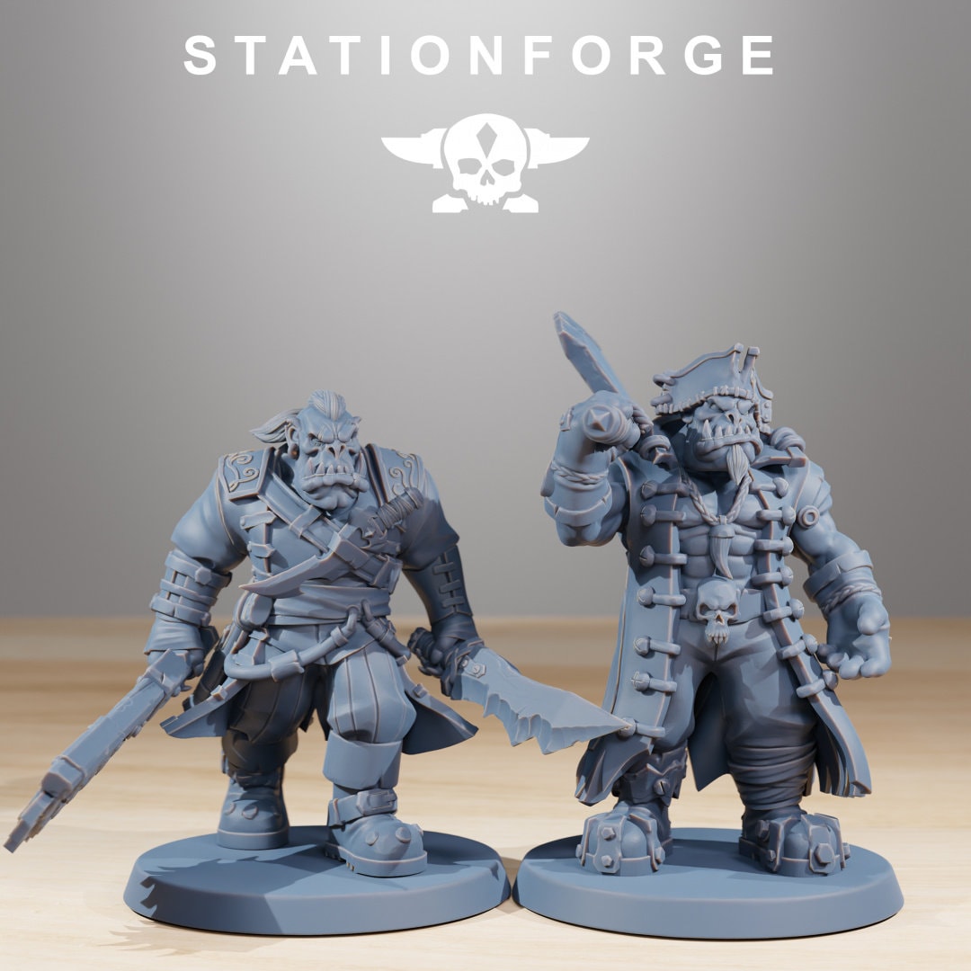 3D Printed Orkaz Pirates x10 by StationForge Miniatures