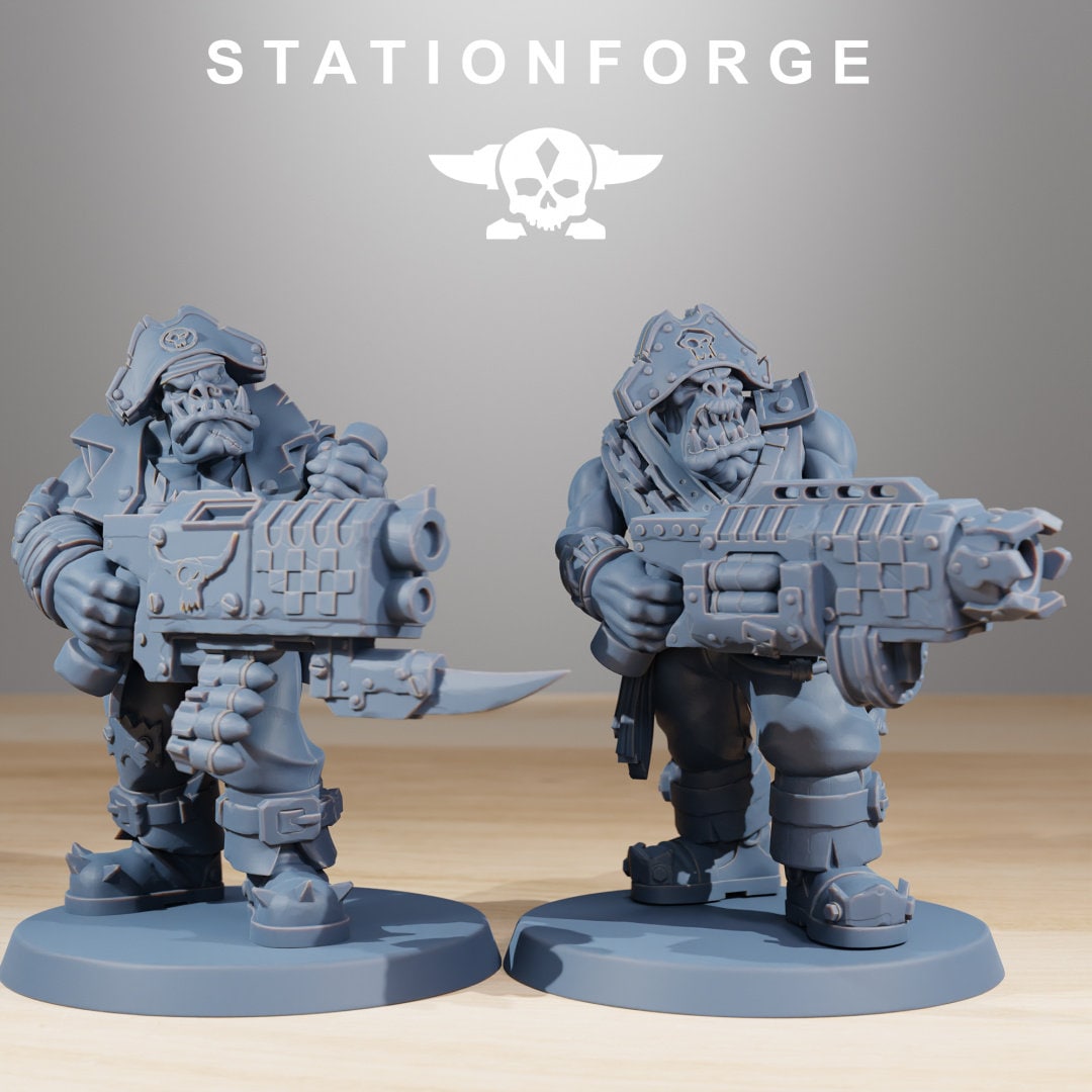 3D Printed Orkaz Pirates x10 by StationForge Miniatures