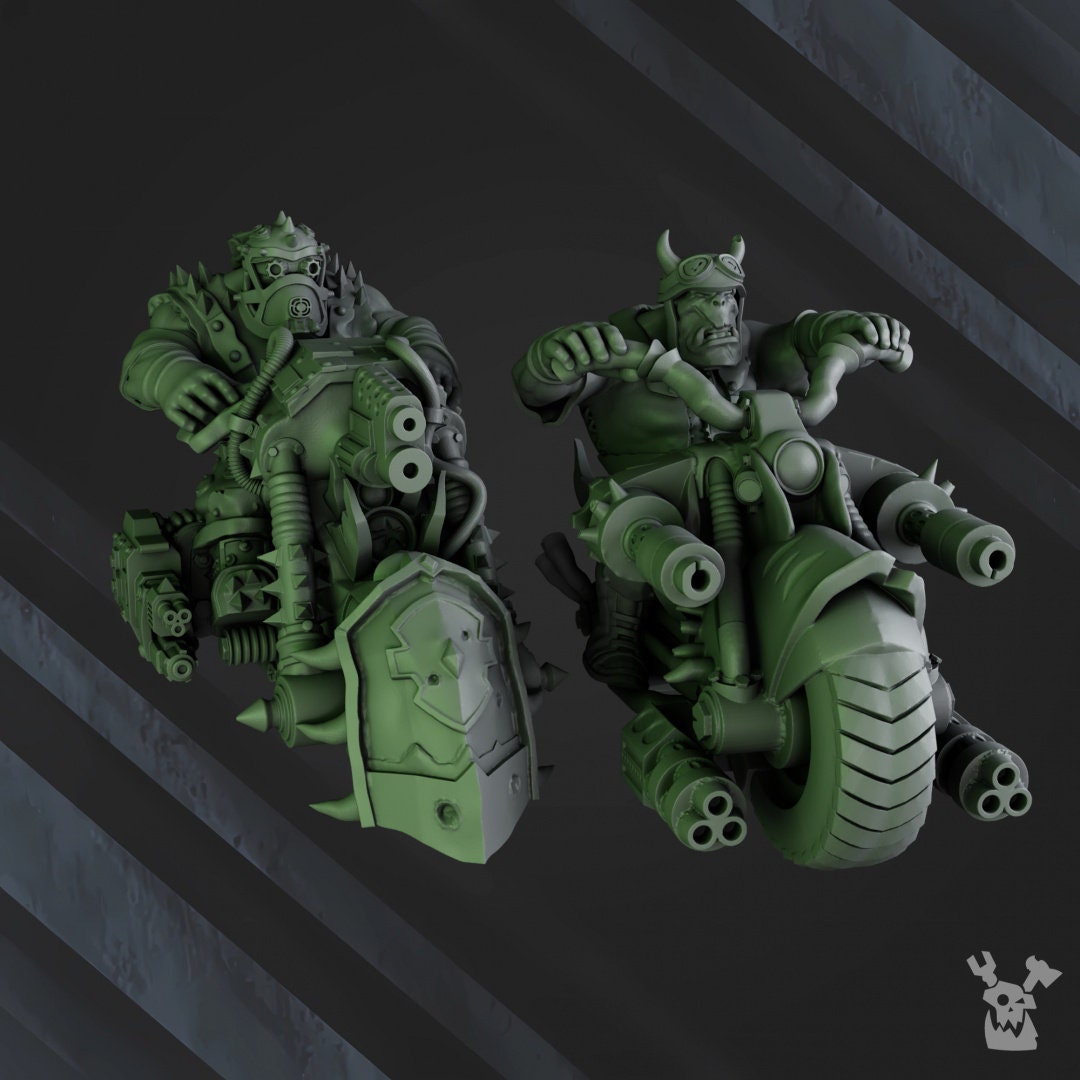 3d Printed Ork Biker Boyz by DakkaDakka Miniatures