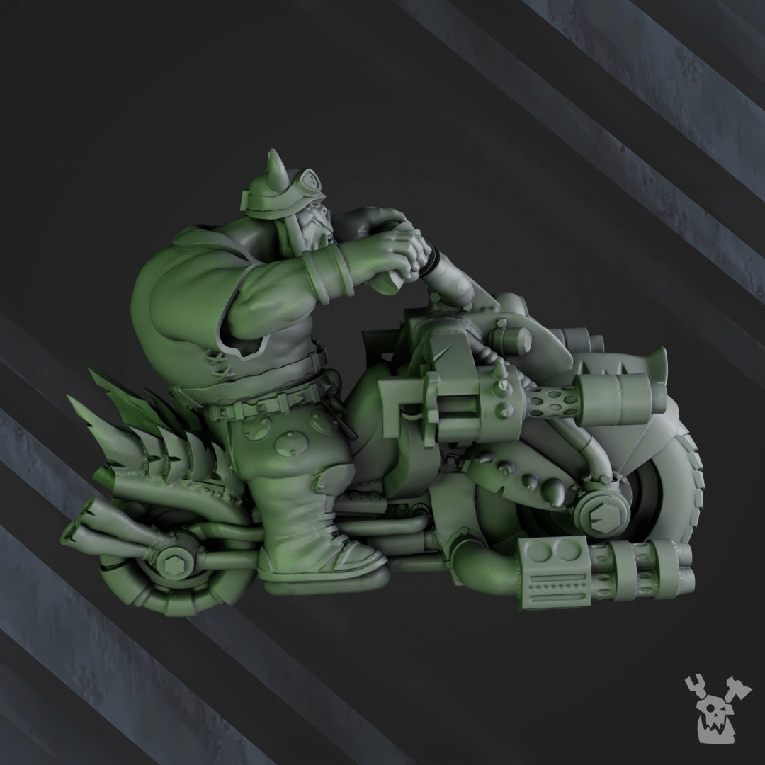 3d Printed Ork Biker Boyz by DakkaDakka Miniatures