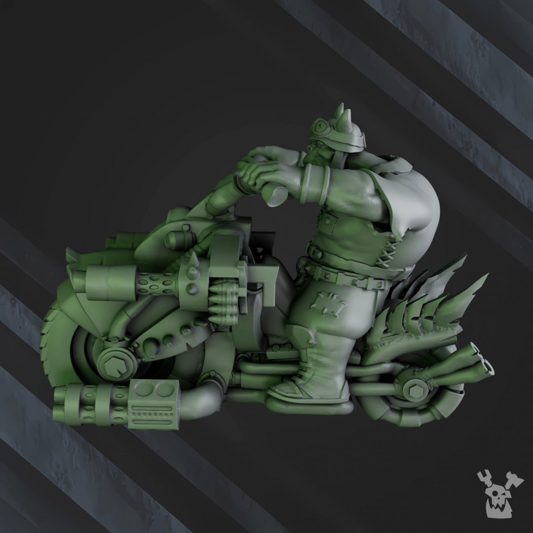 3d Printed Ork Biker Boyz by DakkaDakka Miniatures