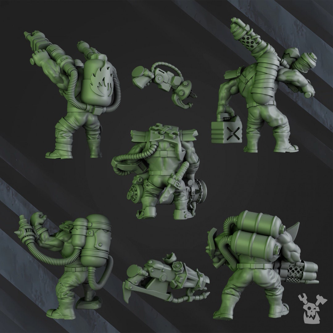 3d Printed Ork Burnerz by DakkaDakka Miniatures