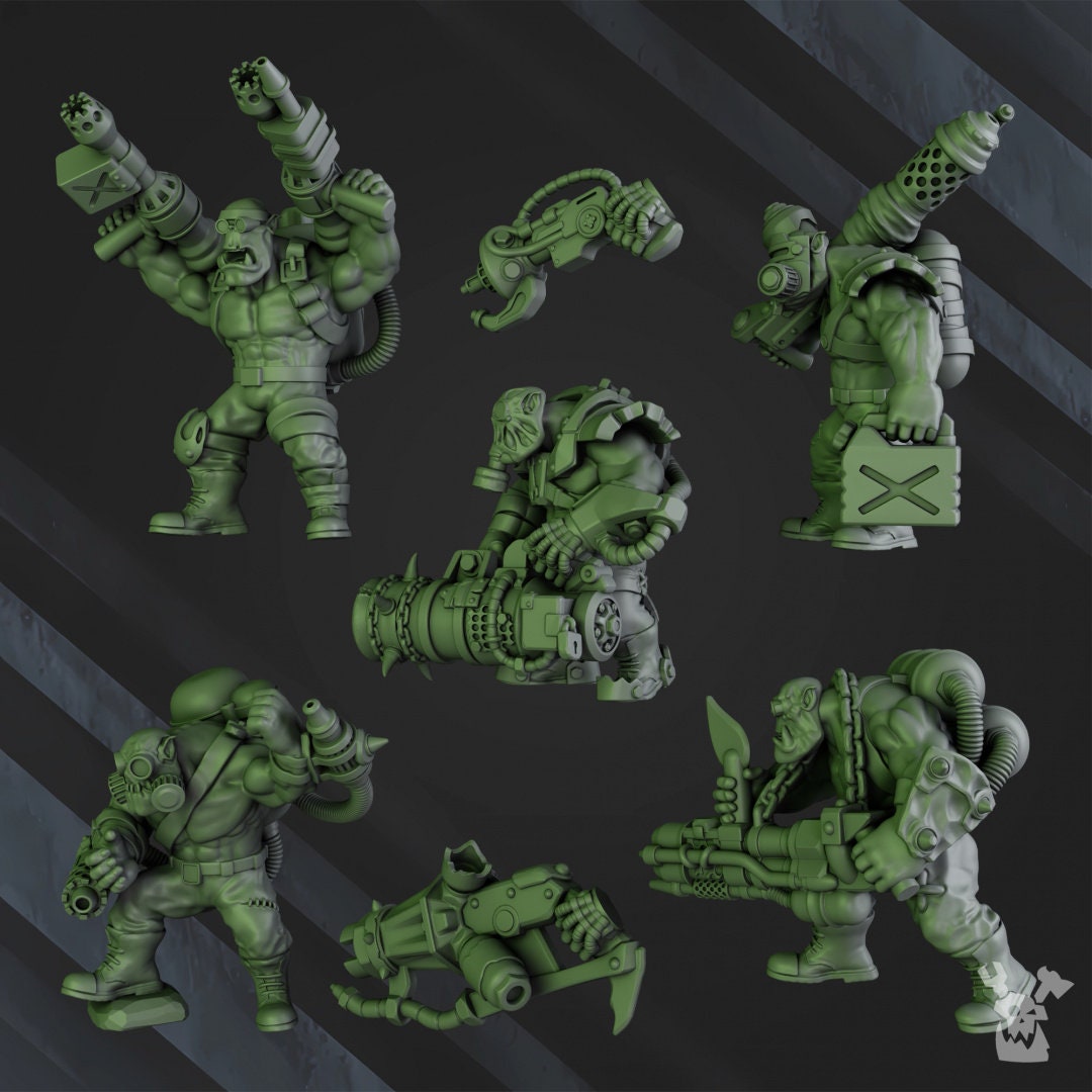 3d Printed Ork Burnerz by DakkaDakka Miniatures