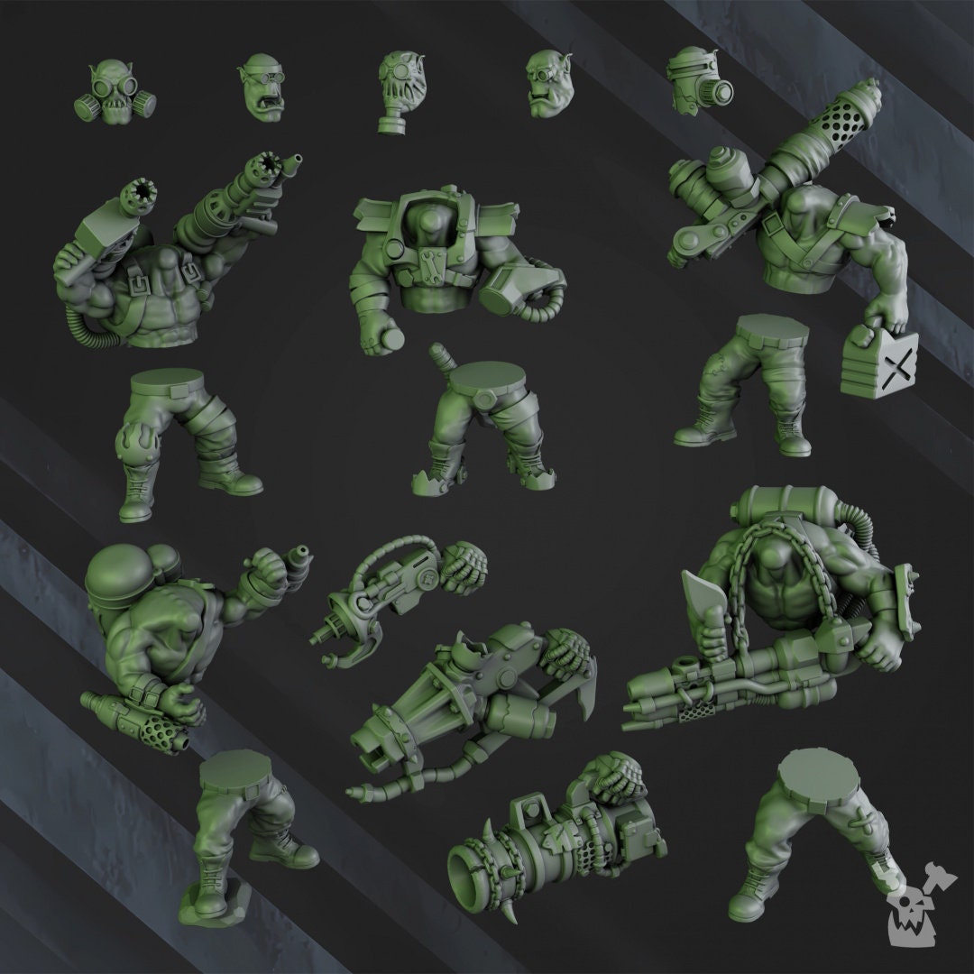 3d Printed Ork Burnerz by DakkaDakka Miniatures