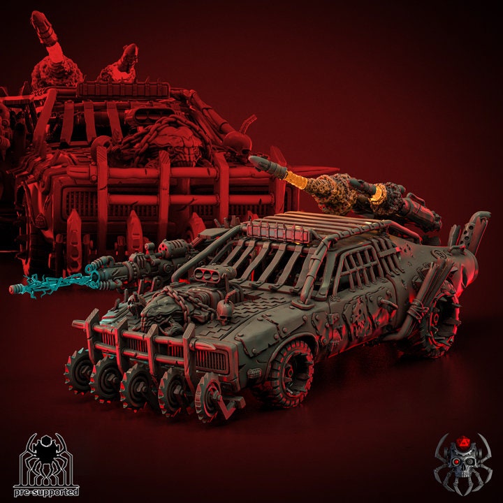 3D Printed Ork Muscle Car by Eightlegs Miniatures