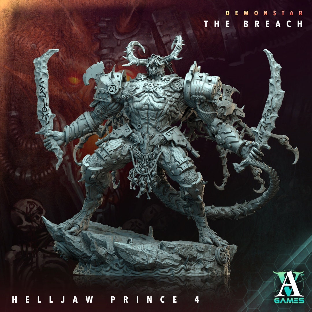 3D Printed Helljaw Prince by Archvillain Games