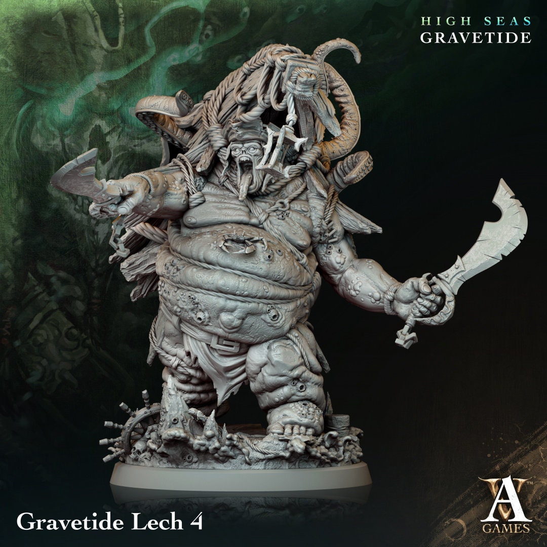 3D Printed Gravetide Lech by Archvillain Games