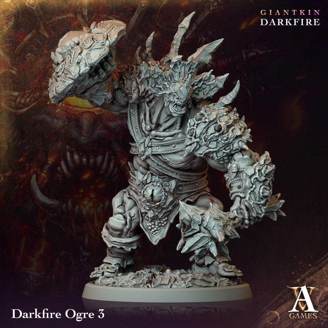 3D Printed Darkfire Ogre by Archvillain Games