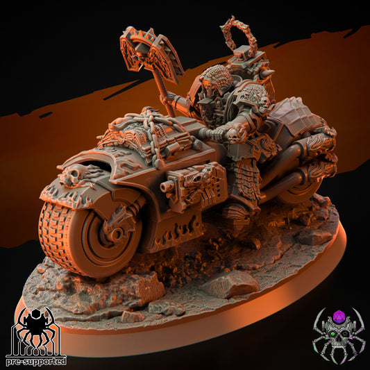 3d Printed Flame Lizards Bike Priest by EightLegs Miniatures