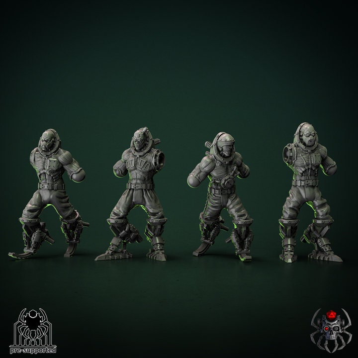 3D Printed Biomechanoid Squad by EightLegsMiniatures