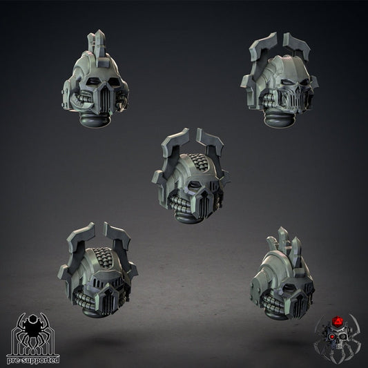 3D Printed Bloody Skulls Helmets by EightLegsMiniatures