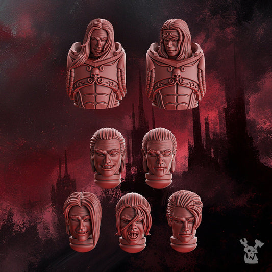 3d Printed Crimson Wings Handsome Heads Set by DakkaDakka