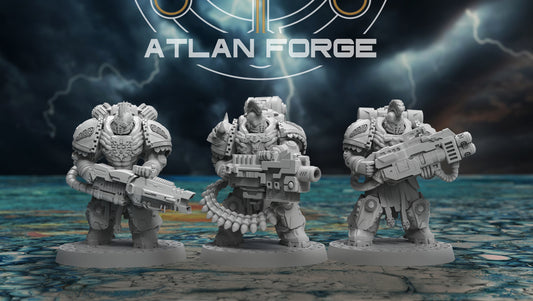 3d Printed Minoan Heavy Aegis x5 by Atlan Forge Miniatures