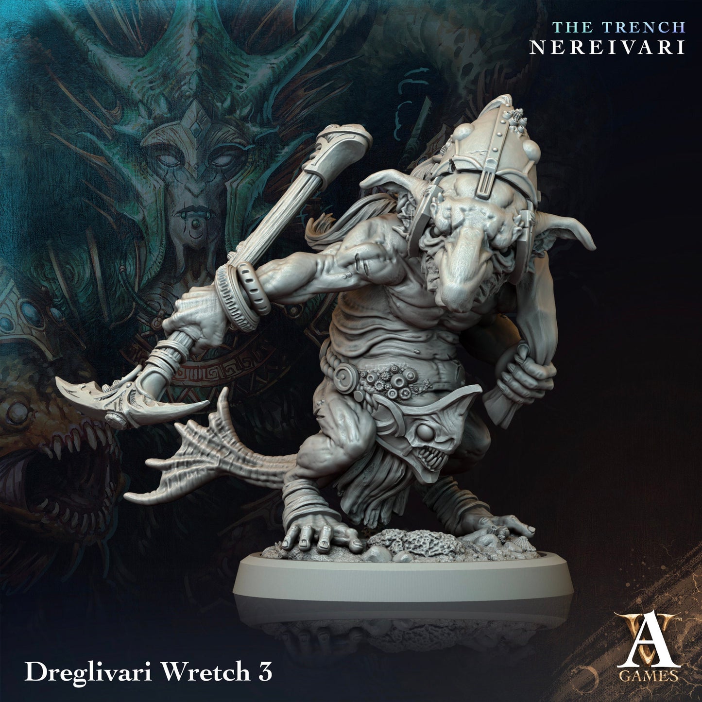 3D printed Dreglivari Wretch by Archvillain Games | Goblin