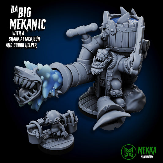 3d Printed Big Mekanic with Shark Gun by Mekka Miniatures