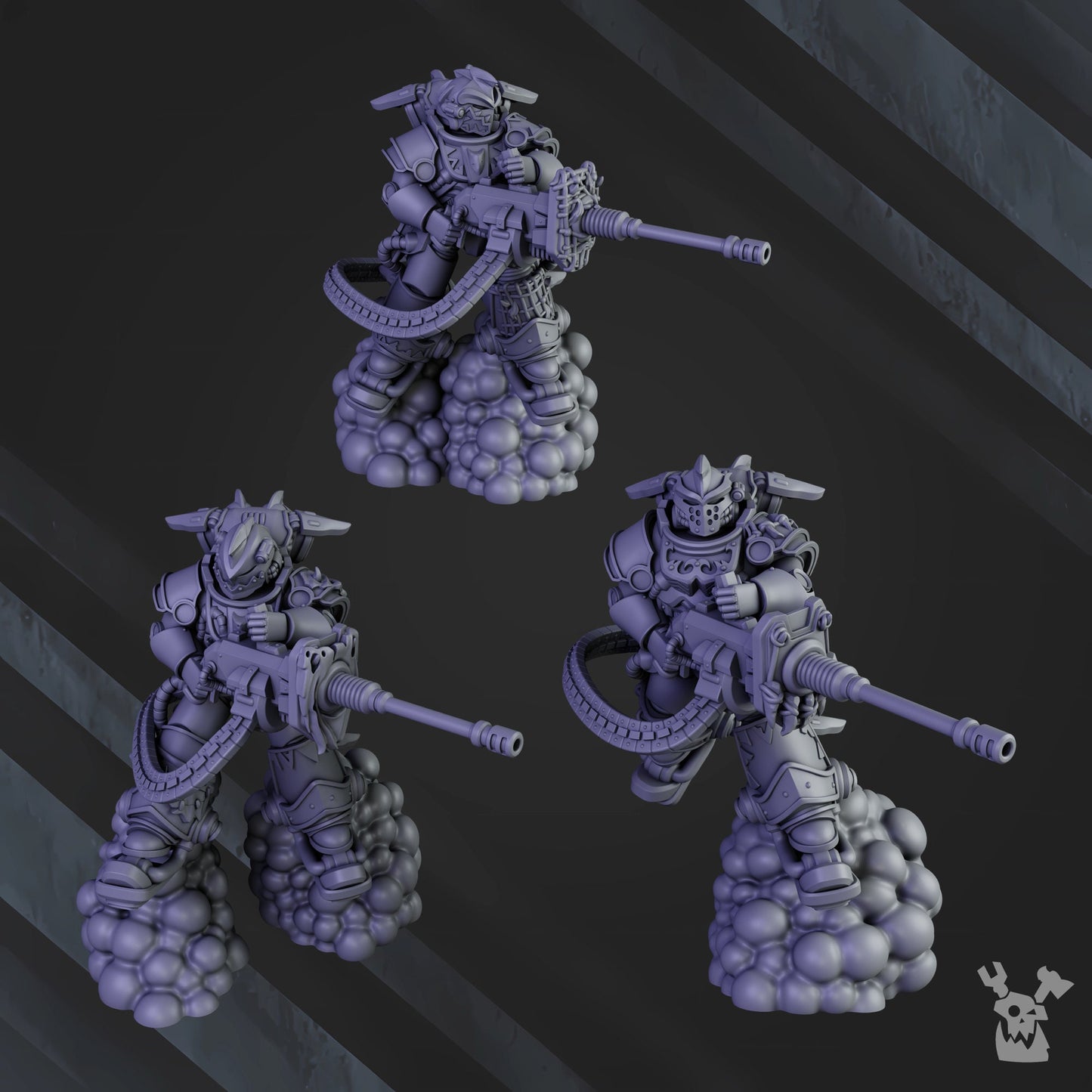 3d Printed White Megaladon Clan Depressor Squad by DakkaDakka Miniatures