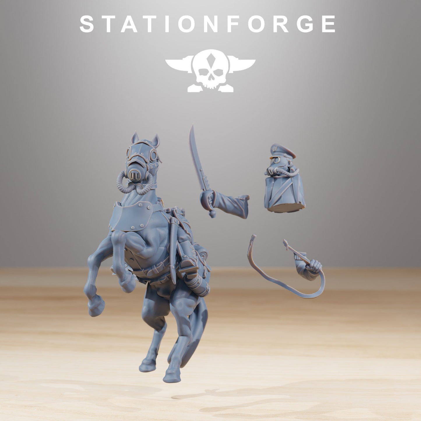 3D Printed GrimGuard Cavalry Captain by StationForge Miniatures