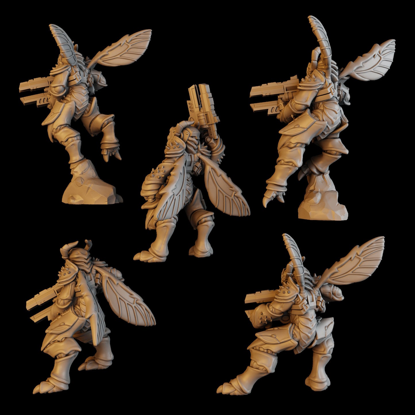 3d Printed Space Vespidae Assault Squad by DakkaDakka Miniatures