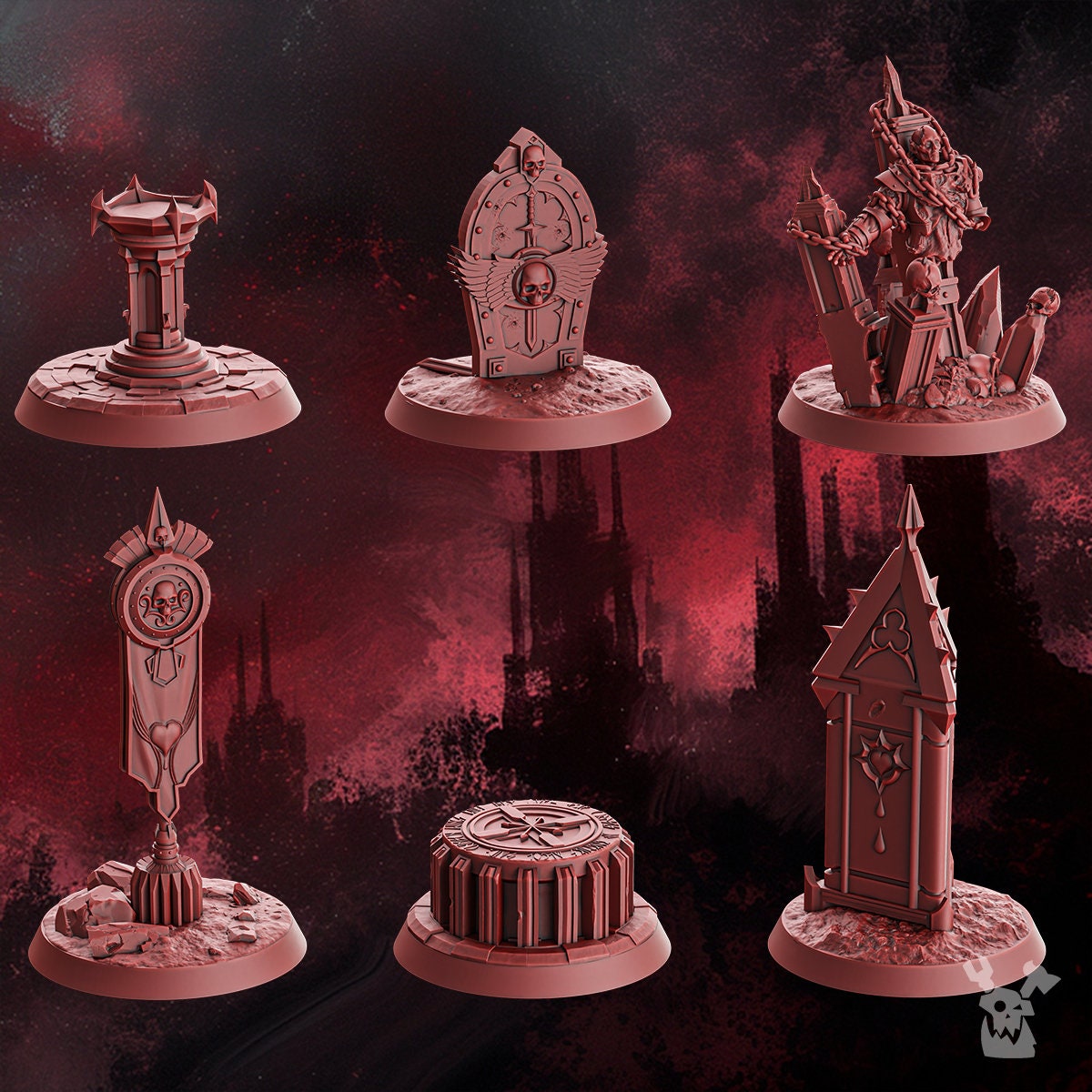 3d Printed Crimson Wing Objective Markers by DakkaDakka Miniatures