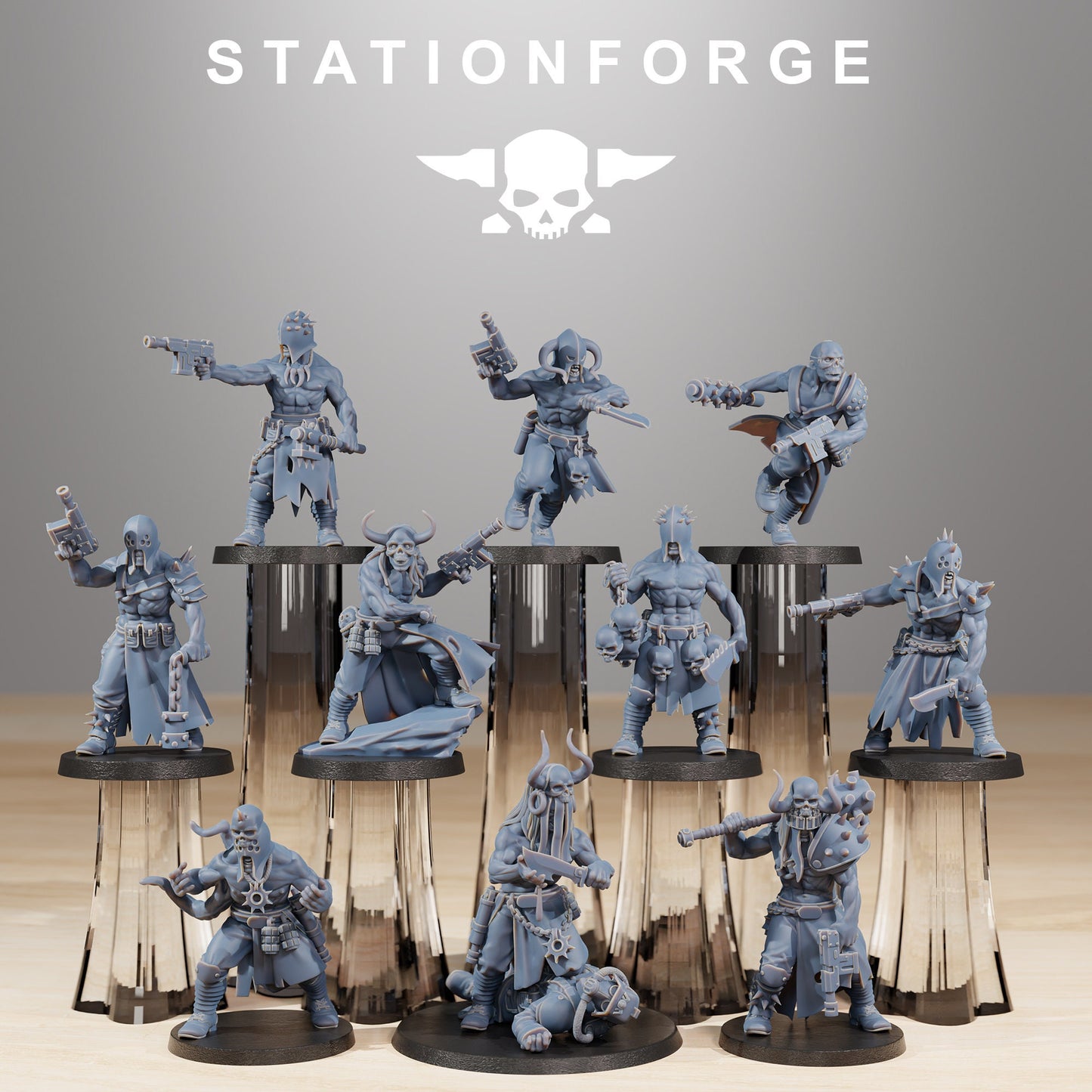 3D Printed Corrupted Sectarian Squad by StationForge Miniatures