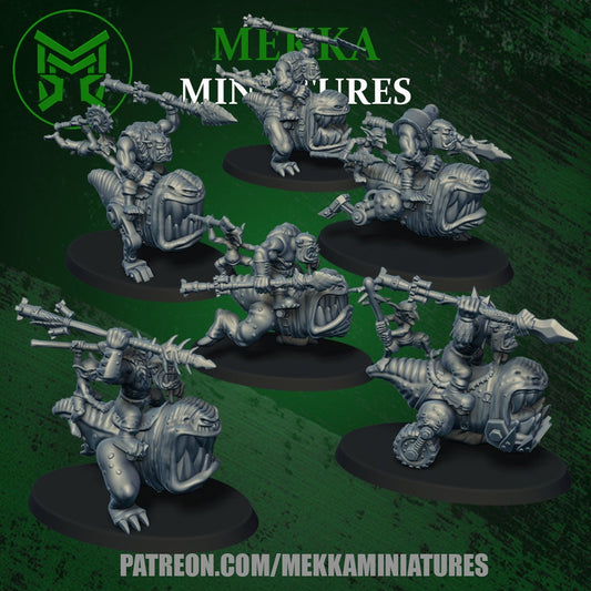 3d Printed Orc Chompa Riders by Mekka Miniatures