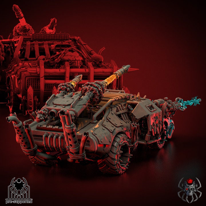 3D Printed Ork Muscle Car by Eightlegs Miniatures