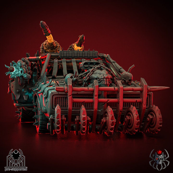 3D Printed Ork Muscle Car by Eightlegs Miniatures