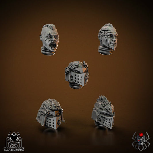 3D Printed Flame Lizards Blade Master Helmets x10 by EightLegsMiniatures