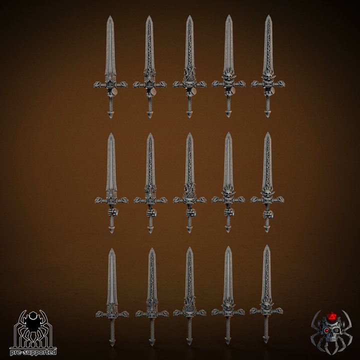 3D Printed Flame Lizards Blade Master Swords by EightLegsMiniatures