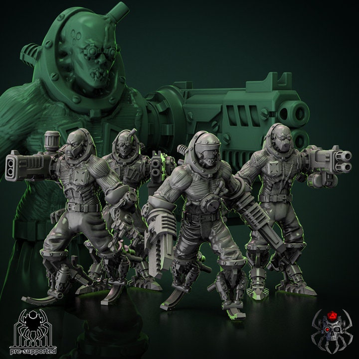 3D Printed Biomechanoid Squad by EightLegsMiniatures