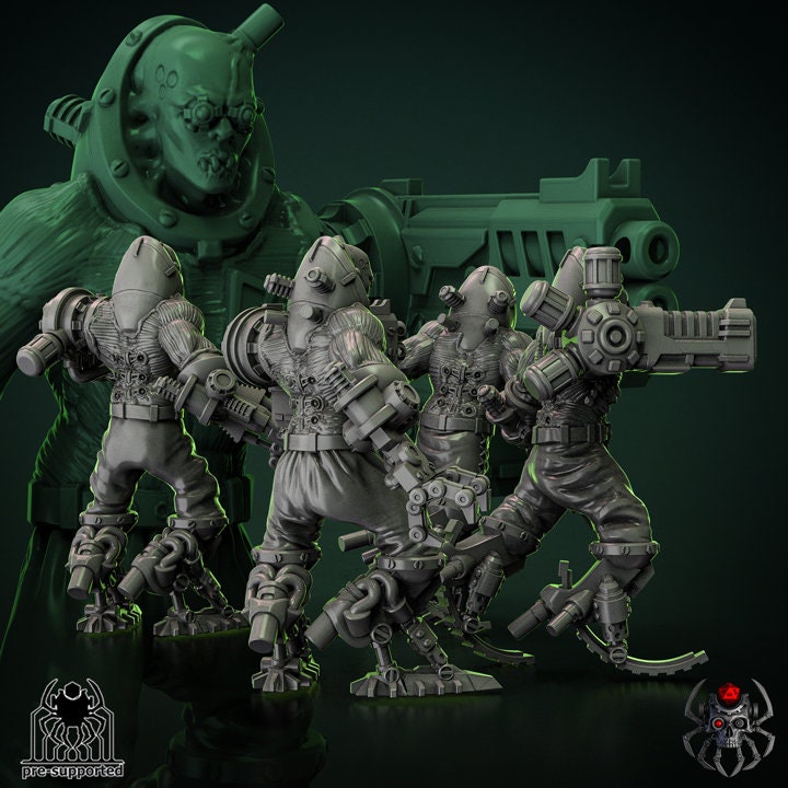 3D Printed Biomechanoid Squad by EightLegsMiniatures